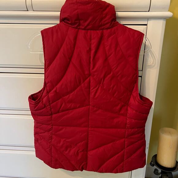 Kenneth Cole Reaction Down Puffer Vest Women's Size Large Red Preppy Hiking - Picture 4 of 8